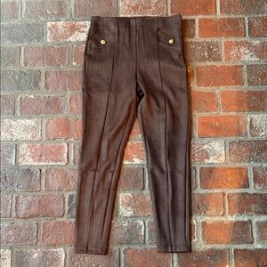 HomeAnn Taylor The Polished Legging Faux Suede Dark Brown Women's
